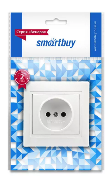 Розетка Smartbuy 1-ая б/з белая