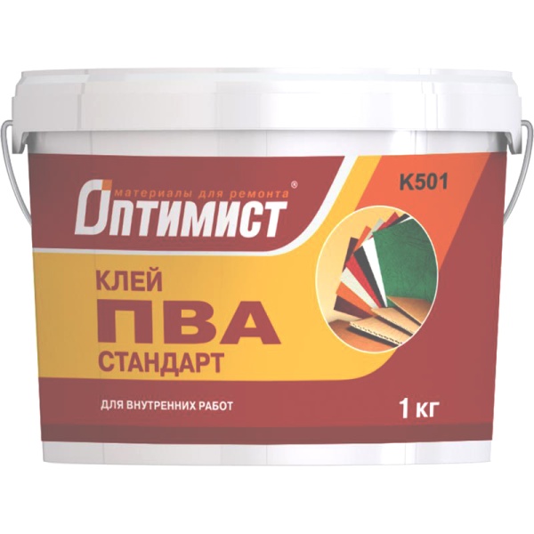 ПВА клей стандарт 1 кг ОПТИМИСТ 
